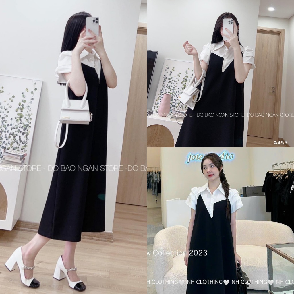 Váy bầu công sở dáng dài chất liệu lụa hàn sang trọng V44