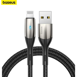 Cáp sạc nhanh Baseus Horizontal Data Cable Chân Linh-Ninh đèn Led dòng sạc 2.4A bọc dù siêu bền cho điện thoại