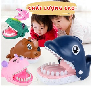 Đồ chơi Cá sấu/cá mập/hà mã cắn tay có 3 loại to nhỏ cho bé đồ chơi giải trí vui nhộn
