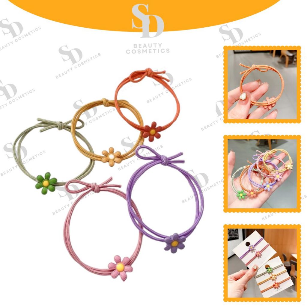 Dây Thun Cột Tóc Mẫu Hoa Cúc SD1  - Chun Buộc Tóc - Thun Buộc Tóc