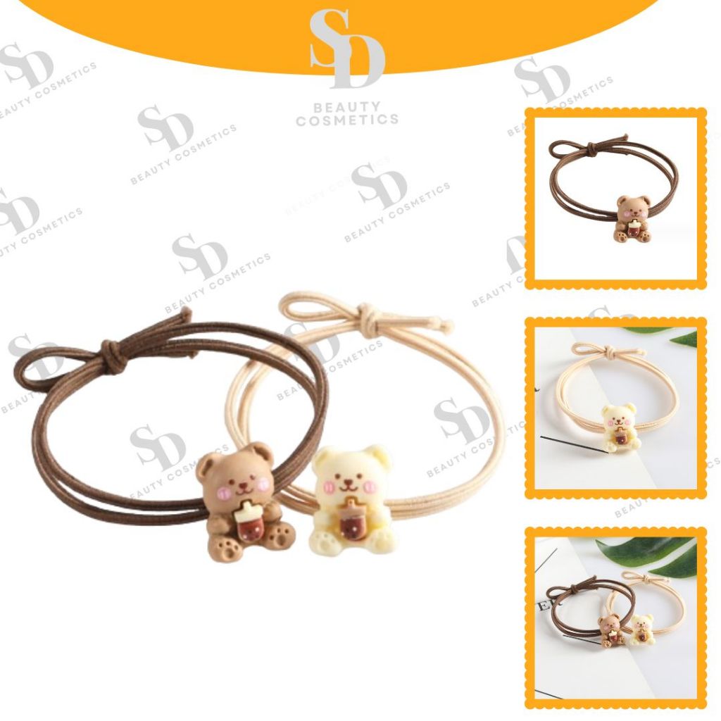 Dây Thun Cột Tóc Mẫu Gấu Trà Sữa SD3  - Chun Buộc Tóc - Thun Buộc Tóc