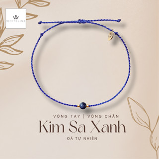 [Whiteline] Vòng tay Kim Sa Xanh hợp mệnh Kim, Thuỷ, Mộc (có size vòng chân)