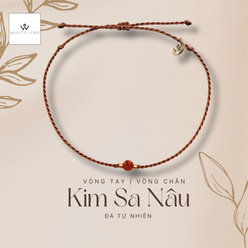 [Whiteline] Vòng tay Kim Sa Nâu hợp mệnh Kim, Thổ, Hoả (có size vòng Chân)