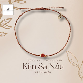 [Whiteline] Vòng tay Kim Sa Nâu hợp mệnh Kim, Thổ, Hoả (có size vòng Chân)