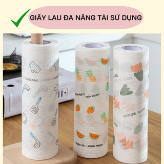 KHĂN LAU ĐA NĂNG CÓ THỂ TÁI SỬ DỤNG, CUỘN 50 GIẤY LAU LOẠI CAO CẤP