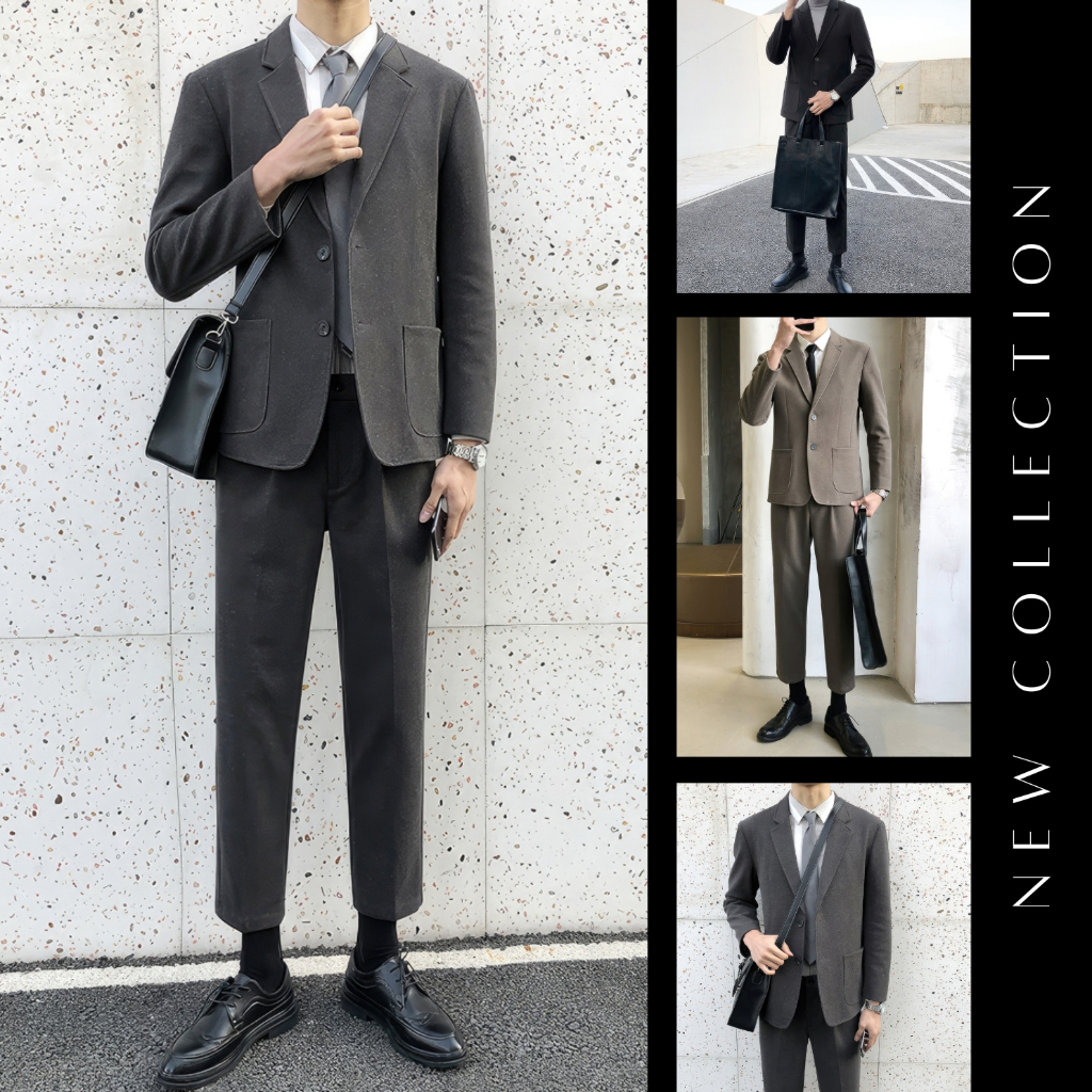 Bộ Quần Áo Blazer 2 Cúc Trẻ Trung Hàn Quốc, Lịch Sự, Fom Vừa Người, Tôn Dáng