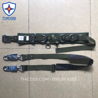 H117 HARU Nhật Bản - Dây đai an toàn điện lực EVN bảo hộ lao động - Gồm đai bụng, bảng dẹt 2 móc xoay