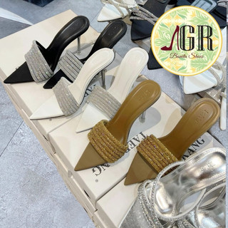 Guốc cao gót 6 dây đá li ti gót MICA nhọn cao 7 cm