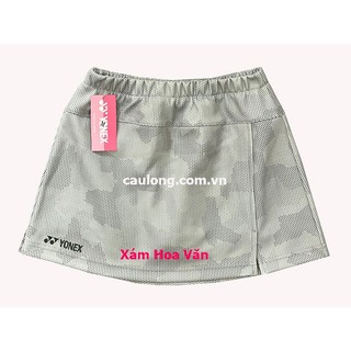 Váy cầu lông yonex 698 xám hoa văn