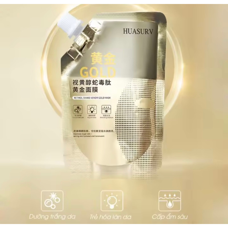 Mặt Nạ Vàng Retinol Trẻ Hóa Da Peptide R Mờ Nhăn Lột Mụn, Dưỡng Trắng Da, Mờ Thâm Chống Lão Hóa 100ML