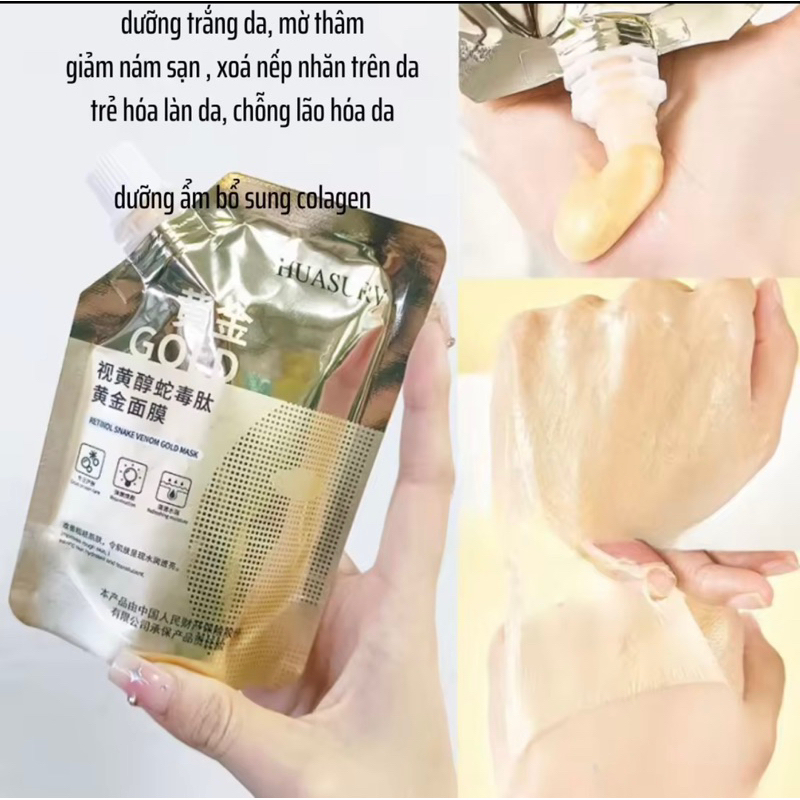 Mặt Nạ Vàng Retinol Trẻ Hóa Da Peptide R Mờ Nhăn Lột Mụn, Dưỡng Trắng Da, Mờ Thâm Chống Lão Hóa 100ML