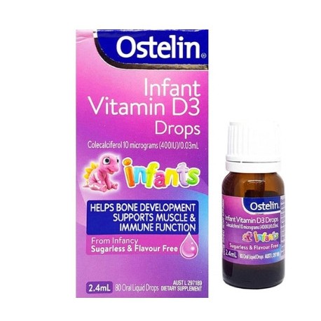 Vitamin D3 [ÚC] Ostelin Infant Drop 2,4ml cho trẻ sơ sinh