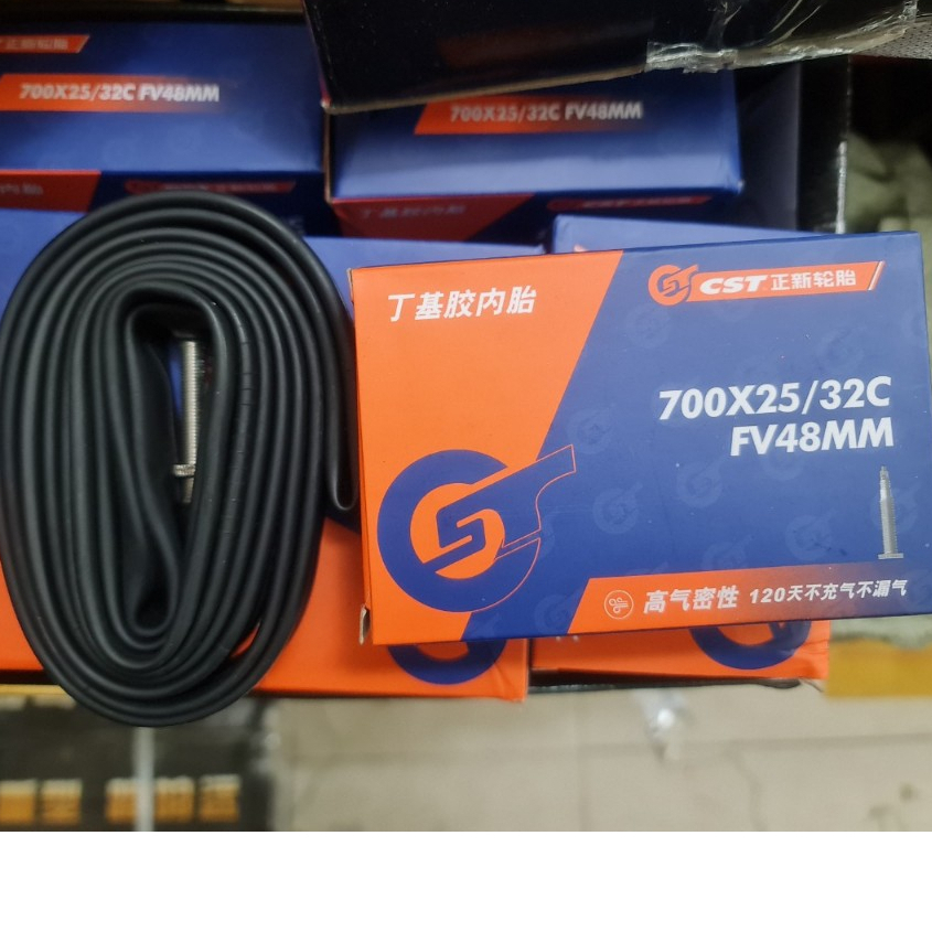 Ruột săm, Săm Xe đạp đua, Xe đạp thể thao 700x25/32c CST van FV48mm - Chính Hãng