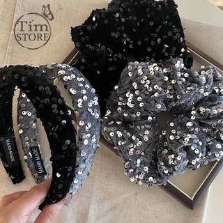 Dây cột tóc vải scrunchies lấp lánh galaxy TIMSTORE phụ kiện buộc tóc phong cách hàn quốc