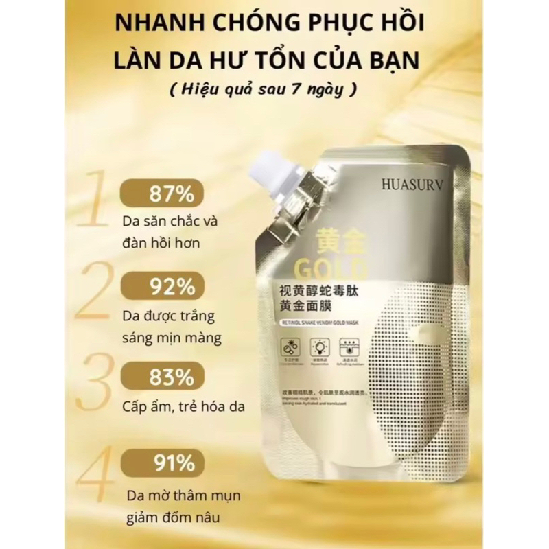 Mặt Nạ Vàng Retinol Trẻ Hóa Da Peptide R Mờ Nhăn Lột Mụn, Dưỡng Trắng Da, Mờ Thâm Chống Lão Hóa 100ML