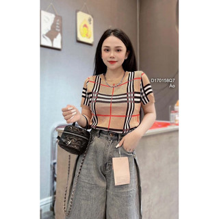 Áo len sọc bbr, áo len nữ croptop tay ngắn viens store