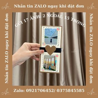 Thiệp handmade vintage, Album ảnh mini, thiệp tặng người yêu, tặng mẹ S04