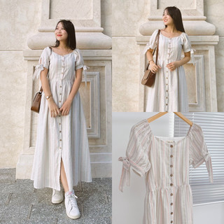 Đầm sơ mi cổ vuông vintage - mia dress