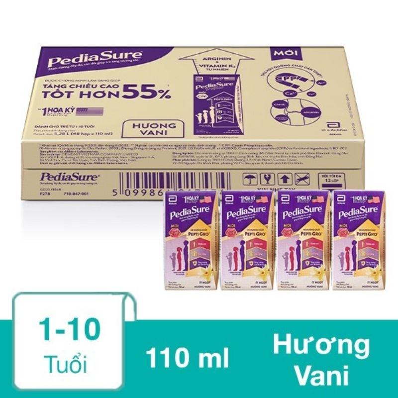 Thùng 48 Hộp Sữa nước Pediasure Vani 110ml