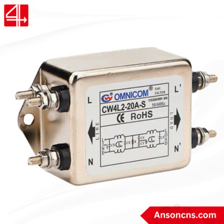 Bộ lọc nguồn chống nhiễu 1 pha omnicom cw4l2-20a-s