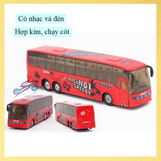  Đồ chơi mô hình xe bus đón đoàn thể thao chất liệu hợp kim có nhạc và đèn chạy cót 