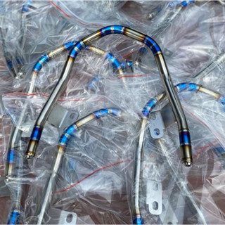 Tay sách titan mẫu logo 3 sao phom trần thuận gắn cho các đời xe wave 50 , 100 và 110