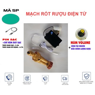 Combo chế bình rót rươu điện tử kèm chú tiểu