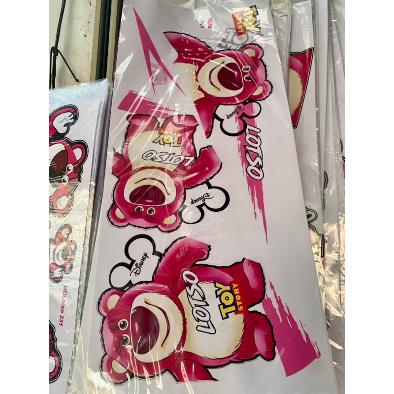 Bộ tem gấu Dâu Hồng dán xe Vario Lotso hàng nhập Thái Lan thiết kế chất lượng cao dành trang trí riê