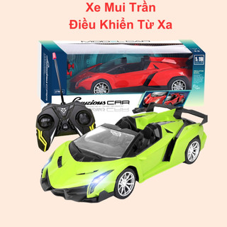 Xe mui trần điều khiển ô tô mui trần điều khiển từ xa 2 màu xịn có đèn pha sáng di chuyển siêu tốc