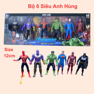 Đồ chơi siêu nhân biệt đội siêu anh hùng gồm 6 nhân vật cao 12cm xoay khớp chất liệu đẹp