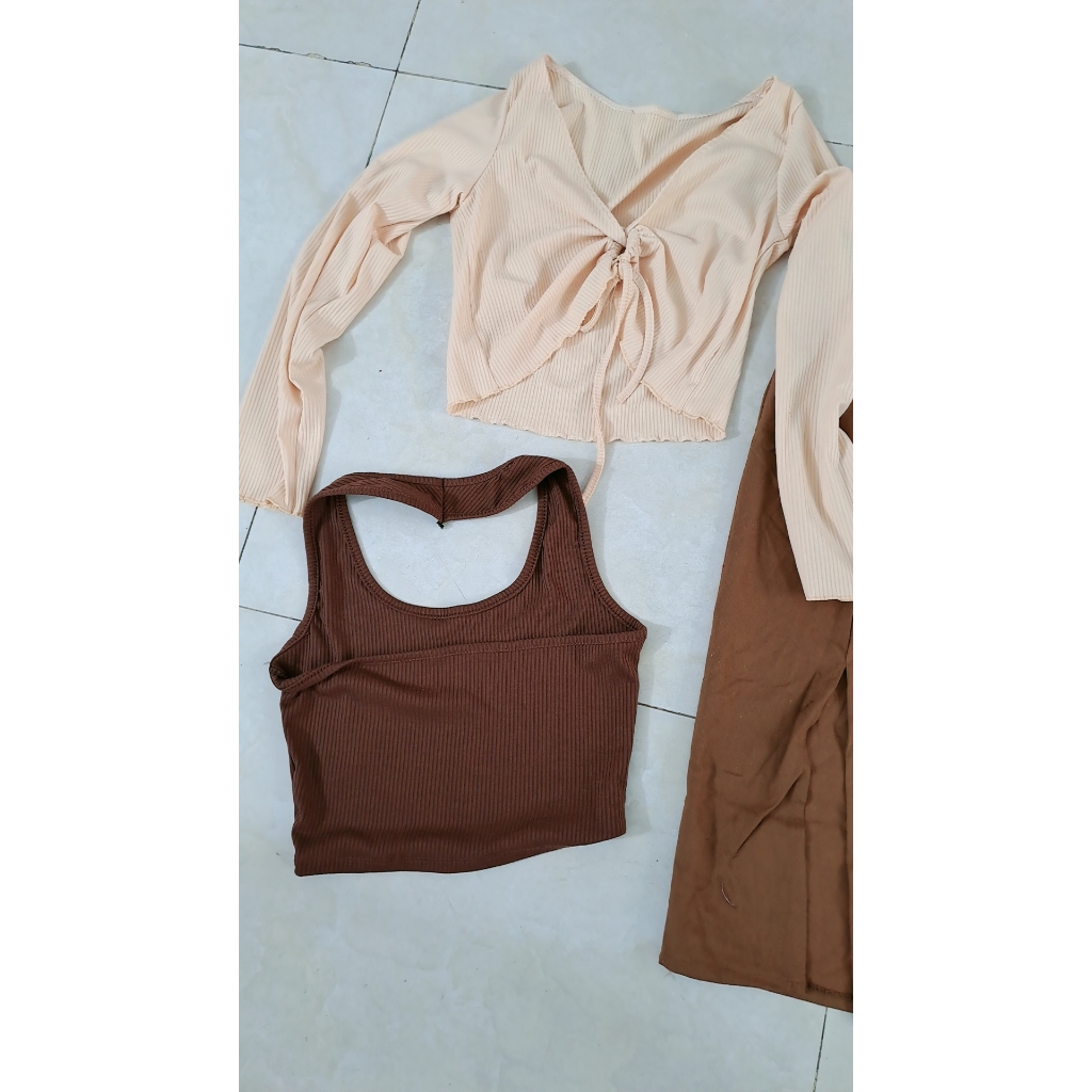 Set váy kèm áo khoác tay dài đính nút thời trang nữ sang chảnh chất kaki cổ dây không tay dáng chữ A xẻ lai maxi
