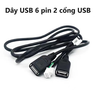   Hàng chuẩn  5 cái   1 cái Dây USB 6 pin 2 cổng USB cho màn Android tăng số cổng USB 