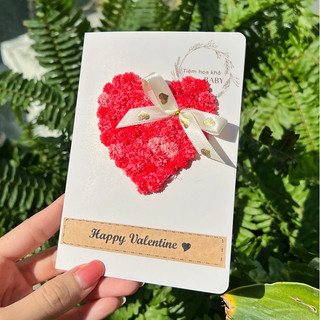 Thiệp hoa khô handmade, thiệp đính hoa baby, thiệp Valentine, thiệp 14/2-M66