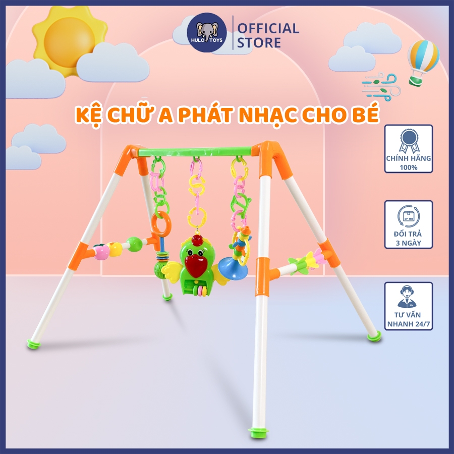 Kệ Chữ A Phát Nhạc Hình Con Vẹt Cho Bé Hulo Toys, Treo Nôi Chắc Chắn Và An Toàn Cho Bé Tặng Kèm Pin