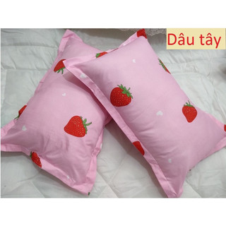 ( 2 chiếc ) Vỏ gối trần bông cotton poly dày dặn 45x65cm