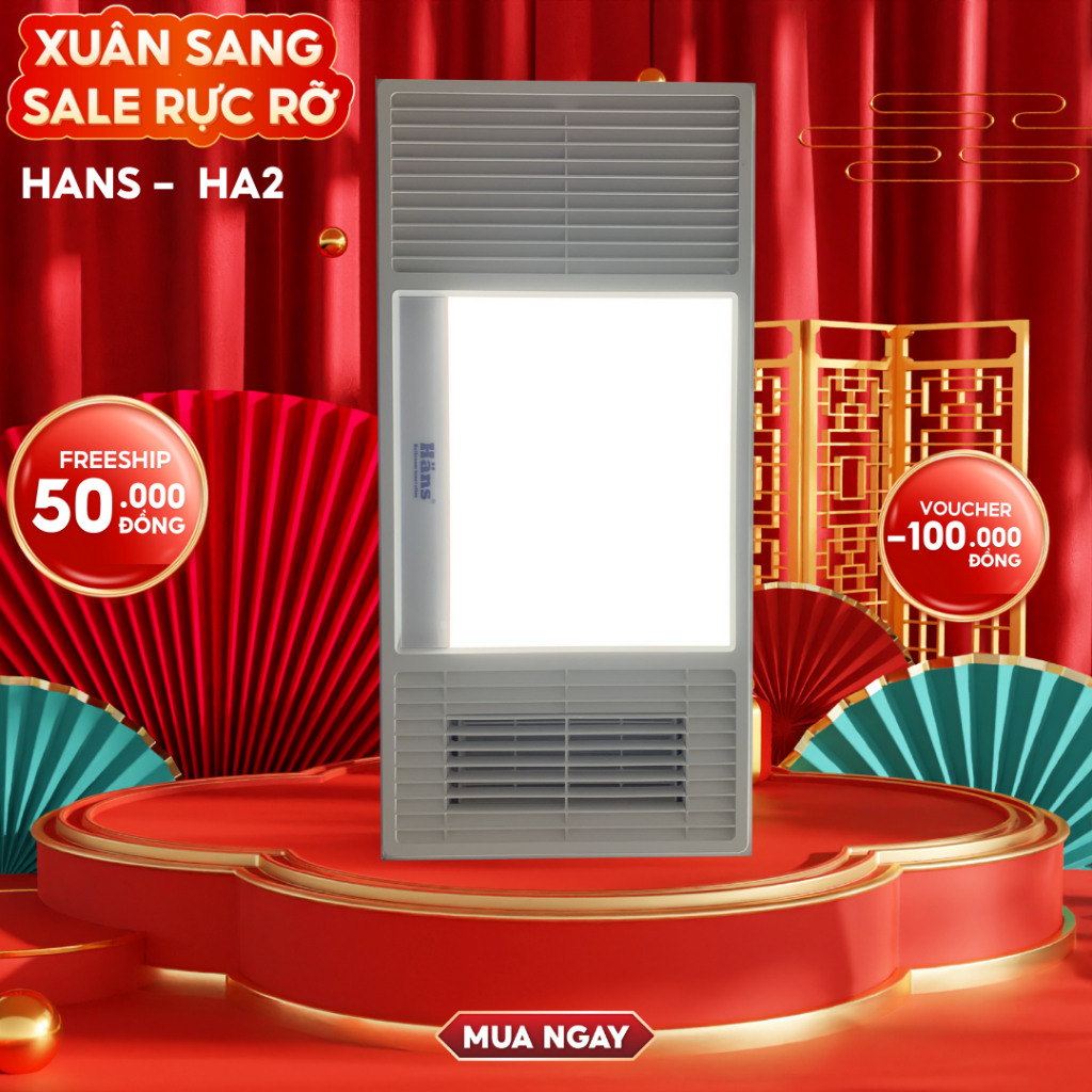 , hút mùi, sưởi ấm, thông gió, chiếu sáng, quạt mát, công suất 2130W
