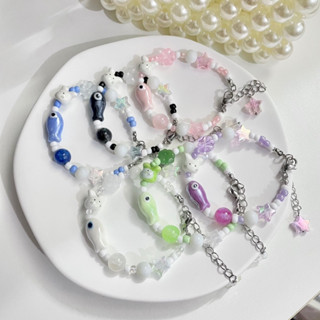 [Đọc kỹ mô tả] Vòng tay Cá Thỏ gốm THÉP KHÔNG GỈ | Vòng đôi nam nữ | vòng nhóm bạn - MEITINI