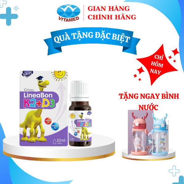 [ Tặng 1 Quà ] Linebon K2 + D3 Bổ Sung Vitamin Cho Xương , Răng Chắc Khỏe Chai 10ML