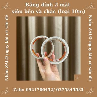 Băng dính 2 mặt 2cm dài 10m, 5m loại siêu dính, băng dính bền