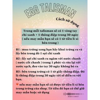 [ sẵn ] EGG TALISMAN - VÒNG TAY CHỈ XANH