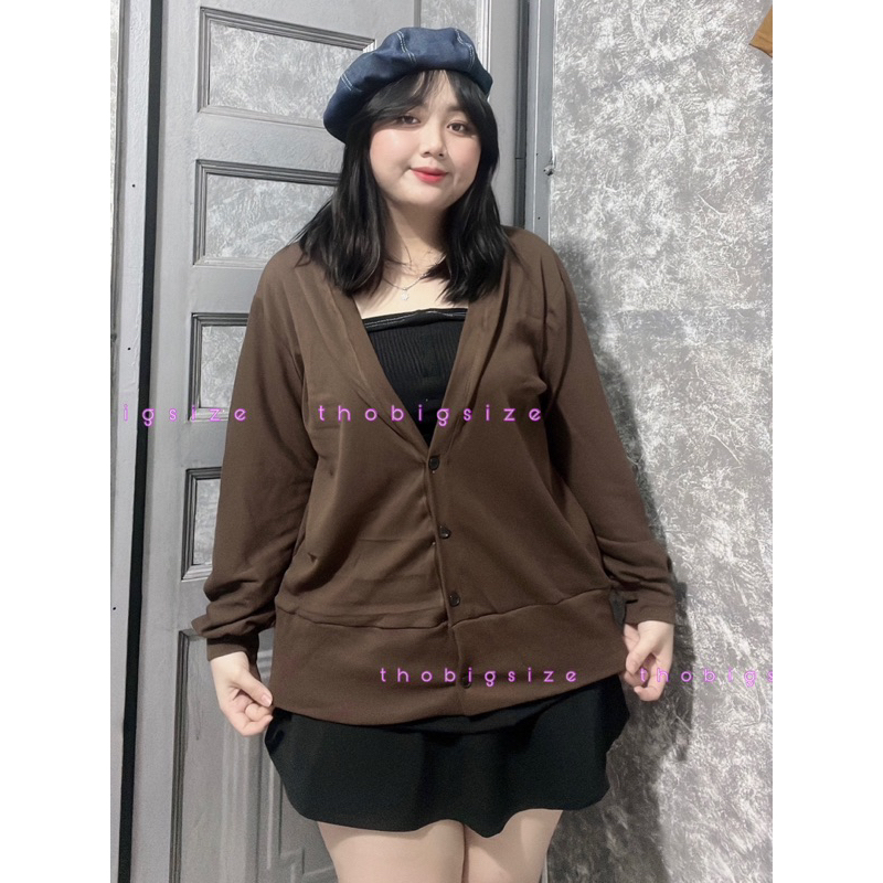 Áo Khoác Thun Nỉ Cardigan Bigsize Freesize Dưới 90kg