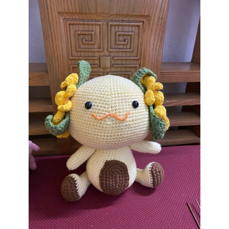 Thú len nhồi bông kì giông axolotl hoa hướng dương-cá khủng long axolotl