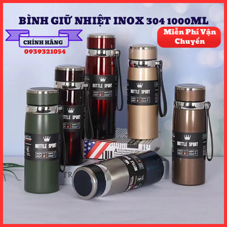 Bình giữ nhiệt bottle sport 1l, bình giữ nhiệt mini bằng inox 304, bình nước giữ nhiệt nóng lạnh