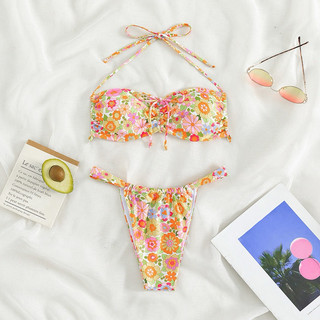 Bikini 2 dây hoạ tiết hoa trẻ trung jolisexyshop