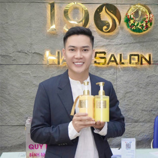 Bộ dầu gội dầu ủ cao cấp 1900 Hair Salon 500ml x2 chứa Biotin, Keratin tinh luyện dưỡng tóc chắc khoẻ vào nếp suôn mượt