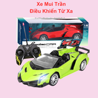 Xe mui trần điều khiển ô tô mui trần điều khiển từ xa 2 màu xịn có đèn pha sáng di chuyển siêu tốc nhựa cao cấp