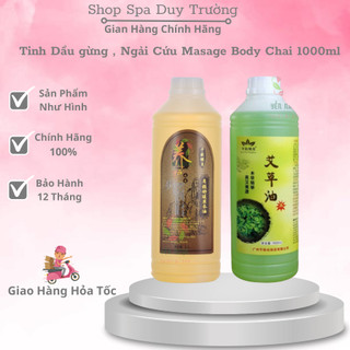 Tinh Dầu Ngải Cứu, Tinh Dầu, Gừng Massage Body Chai 1000ml ( chính hãng )