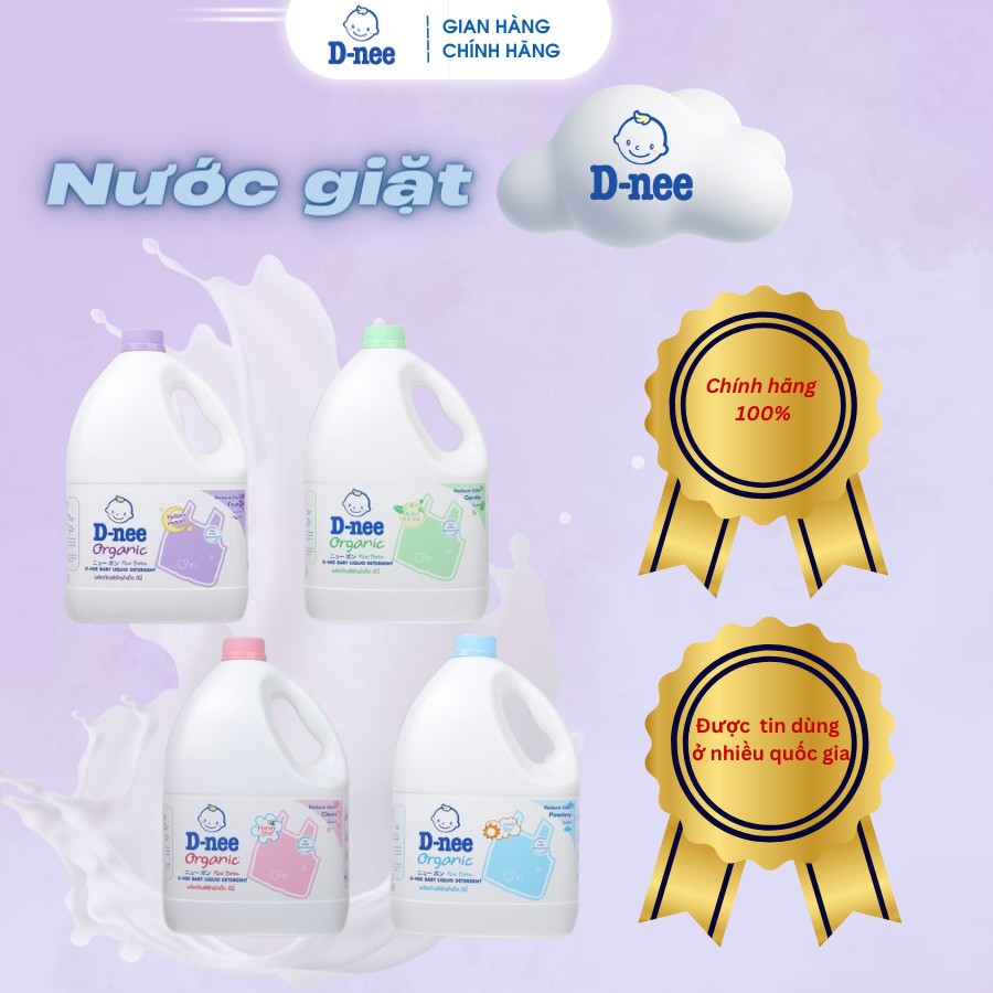 Nước giặt xả quần áo trẻ em Dnee 3000ml chính hãng