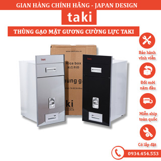 Thùng gạo thông minh mặt gương, thùng gạo tủ bếp mặt gương cường lực - hàng taki - mặt gương chống xước