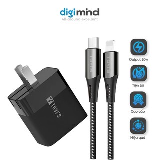 Bộ củ cáp sạc nhanh chính hãng tgvi's pd 20w củ sạc 2 cổng c và a + cáp sạc c to l chuẩn mf. cao cấp cho ip8-14 pro max